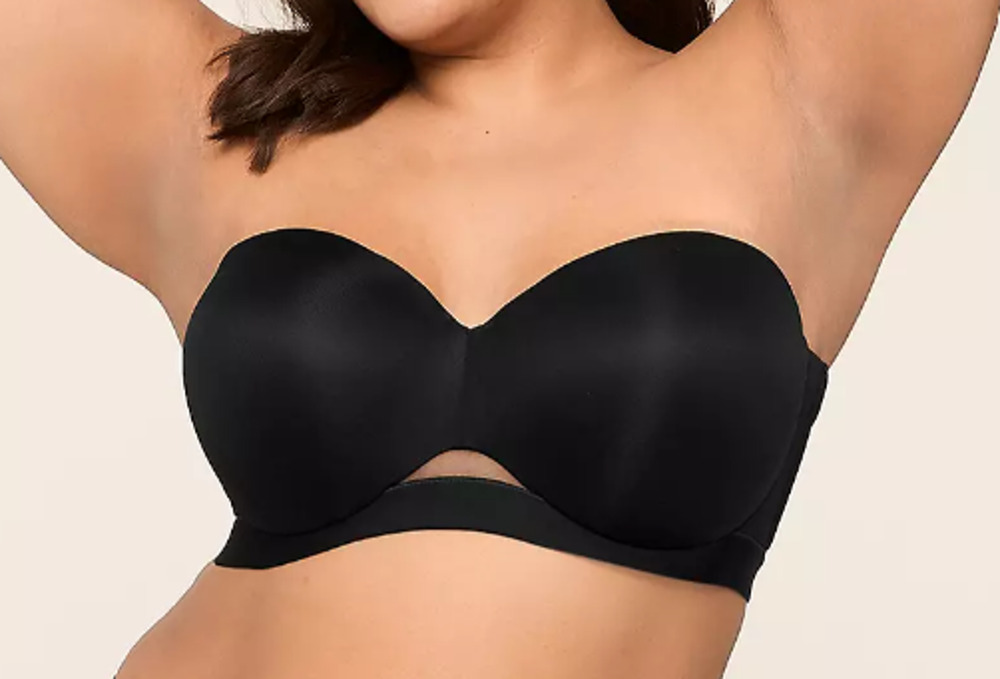 Lane Bryant Cacique Comfort Bliss Strapless Underwire Multiway Bra Black 38D